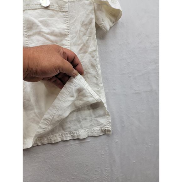 David Dart 100% Linen Pullover Top with Front Pocket, Sz P - Picture 6 of 13